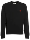 Men's Small Heart Logo Sweatshirt Black - AMI - BALAAN 2