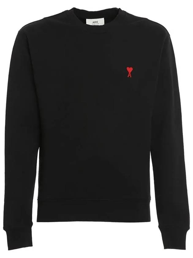 Men's Small Heart Logo Sweatshirt Black - AMI - BALAAN 3