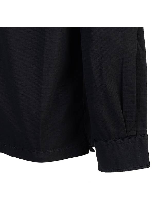 Lens Wappen Ripstop Shirt Zip Up Jacket Black - CP COMPANY - BALAAN 7