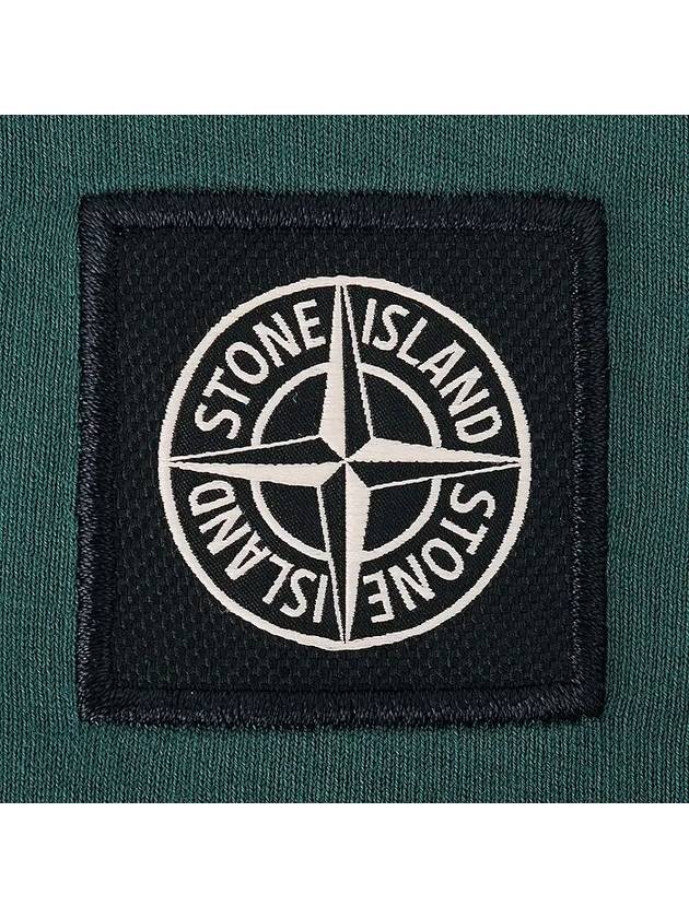 Logo Patch Cotton Short Sleeve T-Shirt Bottle Green - STONE ISLAND - BALAAN 5