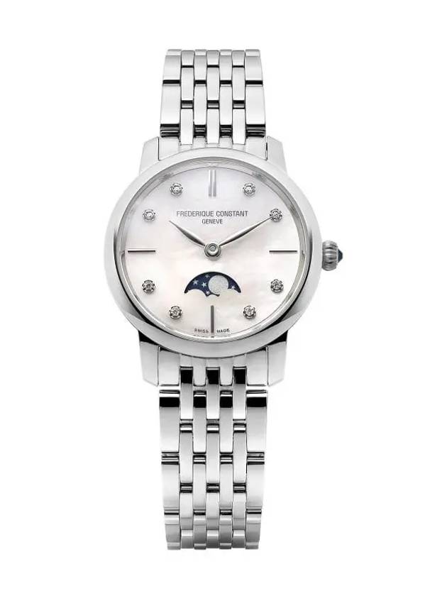 Women's Slim Moon Phase 30mm Metal Watch Silver - FREDERIQUE CONSTANT - BALAAN 2