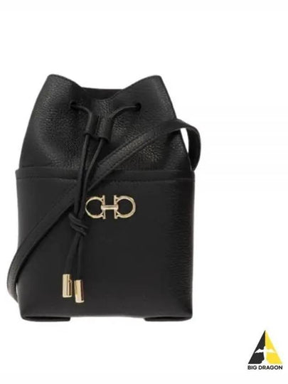 Gancini Mini Bucket Bag Black - SALVATORE FERRAGAMO - BALAAN 2