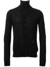 11th Anniversary Fake Cardigan Neck Polar Wool Knit Black 74HA0526 - DSQUARED2 - BALAAN 1