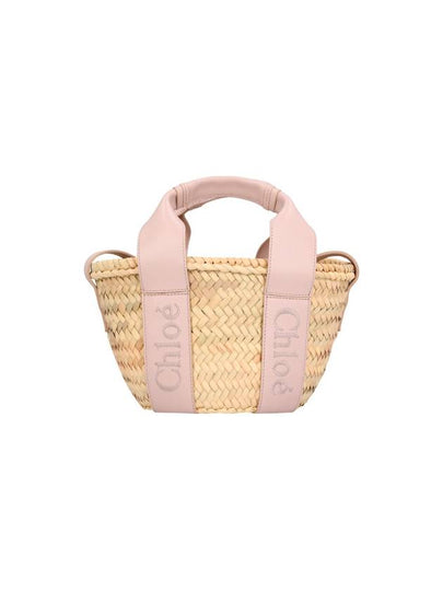 Sense Small Raffia Tote Bag Beige Grey - CHLOE - BALAAN 2