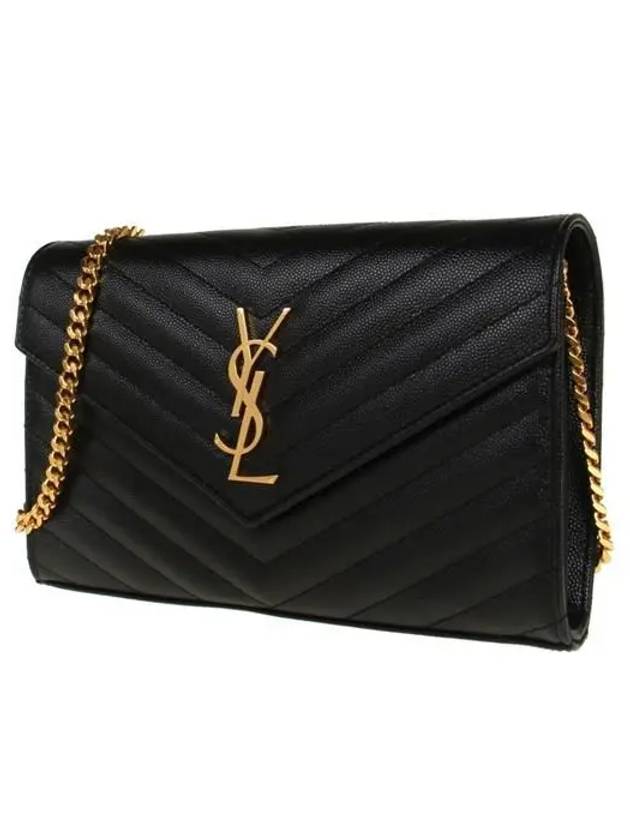 Monogram Matelasse Chain Shoulder Bag Black - SAINT LAURENT - BALAAN 3