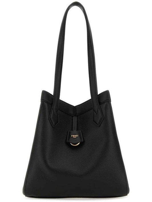 Origami Medium Leather Tote Bag Black - FENDI - BALAAN 1