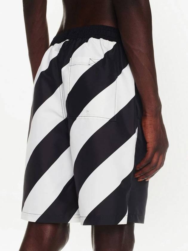 Graphic Striped Swim Shorts Black - OFF WHITE - BALAAN 6