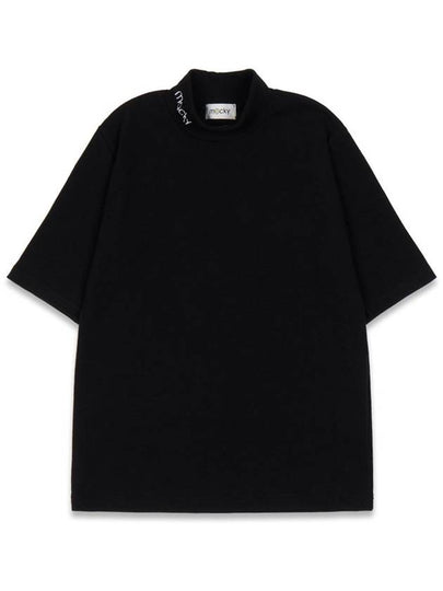 Women s Basic Logo Half Neck T Shirt Black MCFW24LT5BK - MACKY - BALAAN 2