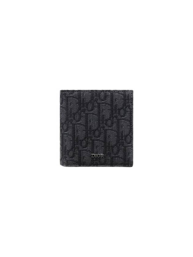 Compact Vertical Oblique Jacquard Card Wallet Black - DIOR - BALAAN 1