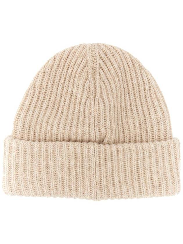 Logo Patch Knit Beanie Sand - GANNI - BALAAN 5