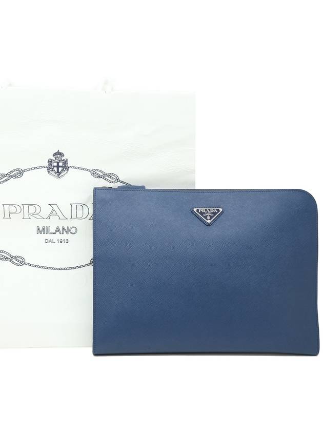 Good price almost new Saffiano unisex clutch bag 2VN003 - PRADA - BALAAN 1