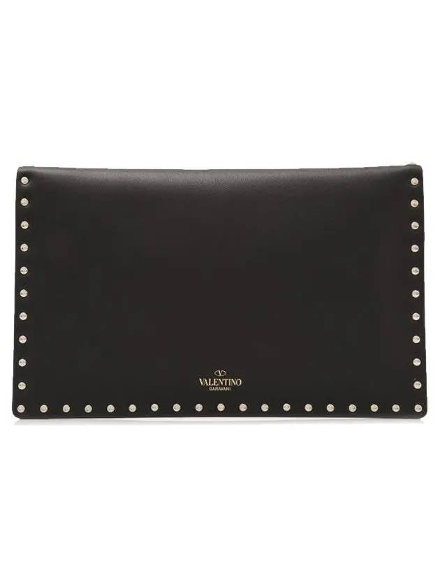 11Th Anniversary Rockstud Envelope Clutch Bag Black - VALENTINO - BALAAN 4