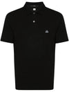 Stretch Piquet Slim Polo Shirt Black - CP COMPANY - BALAAN 1