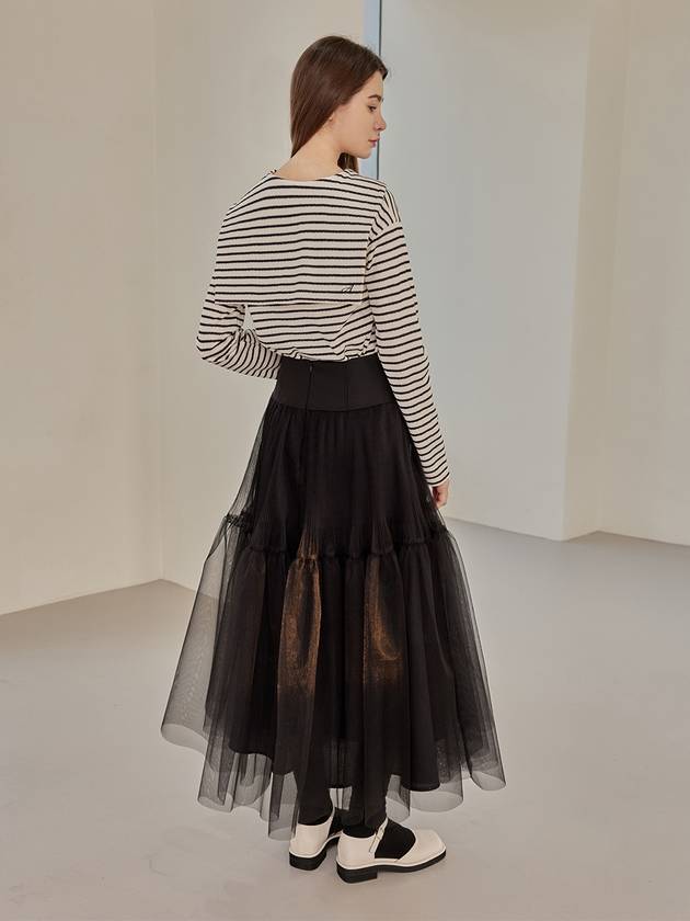 Emery Volume Tulle Pleated Skirt Black - ARIFF - BALAAN 4