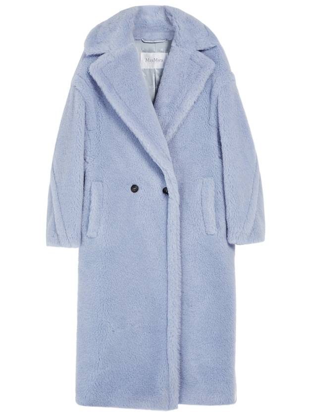 Women's Ted Girl Teddy Bear Icon Shearling Coat Light Blue - MAX MARA - BALAAN.