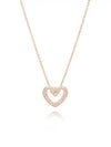 Sublima Swan Heart Pendant Medium Necklace Rose Gold - SWAROVSKI - BALAAN 2