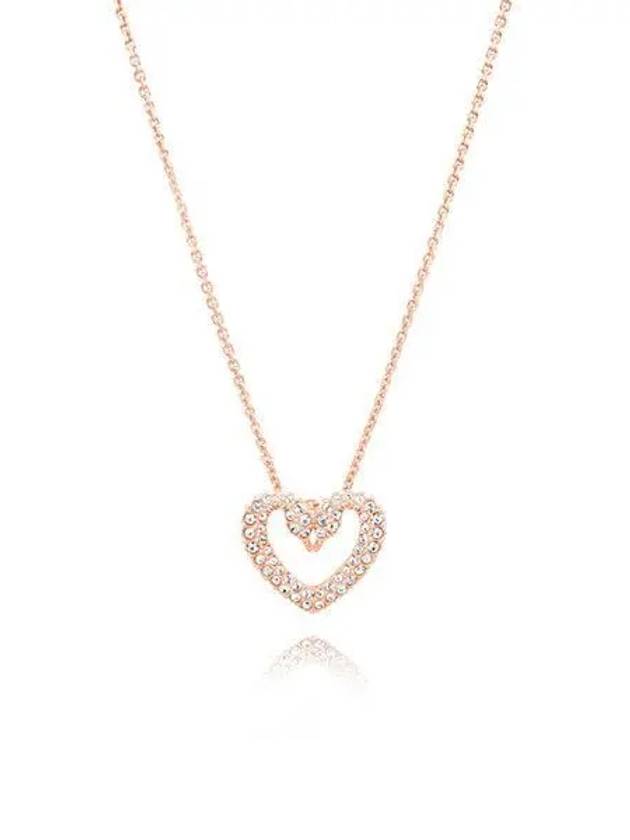 Sublima Swan Heart Pendant Medium Necklace Rose Gold - SWAROVSKI - BALAAN 2