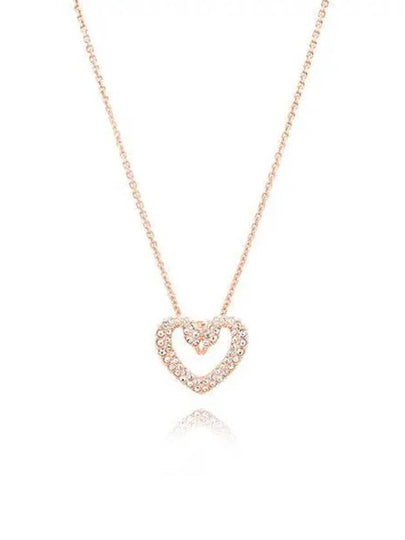 Sublima Swan Heart Pendant Medium Necklace Rose Gold - SWAROVSKI - BALAAN 2