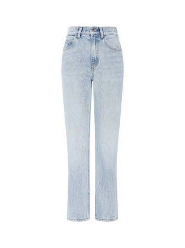 Logo Patch High Rise Stovepipe Jeans Light Indigo 270895 - ALEXANDER WANG - BALAAN 1