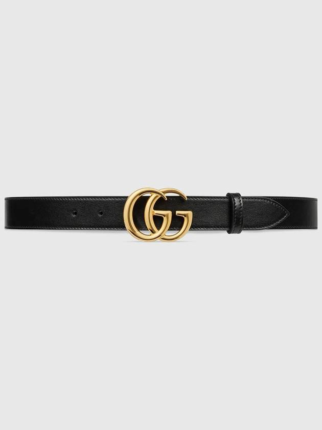 Men's GG Marmont Buckle Belt Black - GUCCI - BALAAN 2