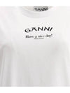 Logo Round Neck Relaxed Short Sleeve T-shirt Bright White - GANNI - BALAAN 5