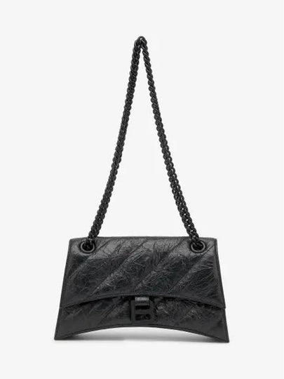 Crush Chain Strap Leather Shoulder Bag Black - BALENCIAGA - BALAAN 2