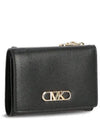 Parker Medium Leather Tri-Fold Half Wallet Black - MICHAEL KORS - BALAAN 2