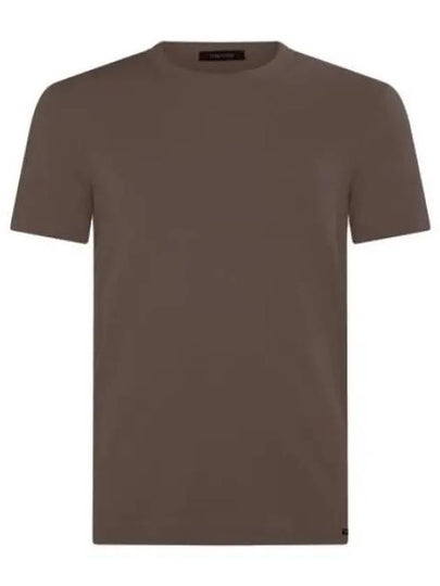 Cotton Crew Neck Short Sleeve T-Shirt Nude - TOM FORD - BALAAN 2