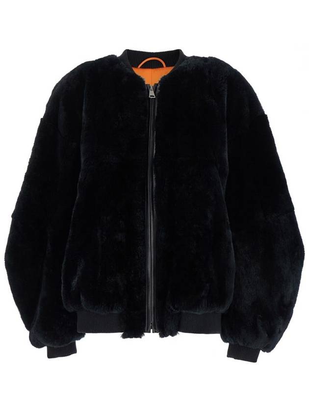 Black Bomber Jacket With Zip Closure In Fur Woman - NUMEROOTTO - BALAAN 1