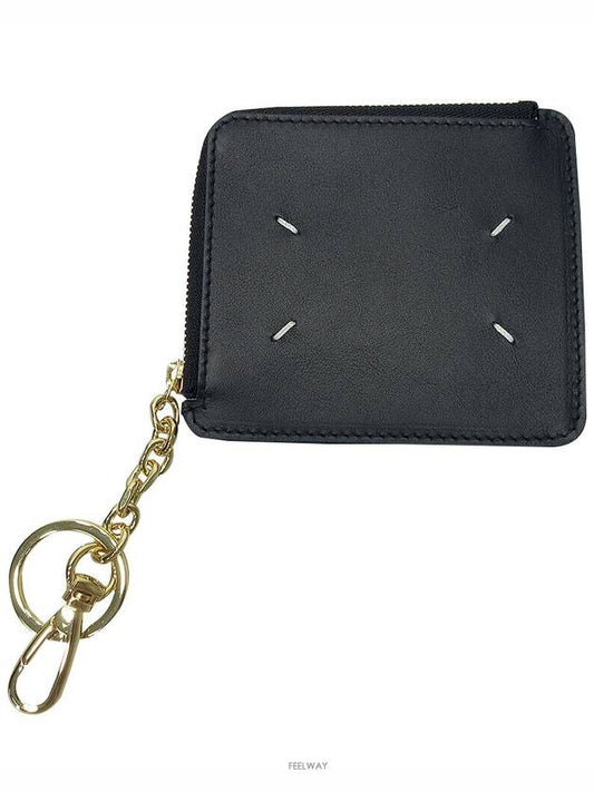 Stitch Half Zipper Card Wallet Black - MAISON MARGIELA - BALAAN 2