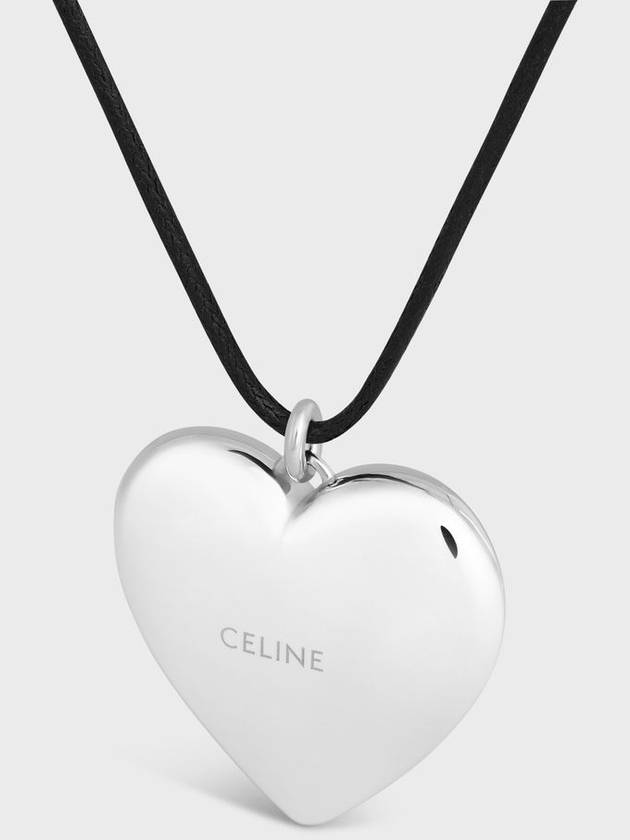 Coeur Triomphe Brass Rhodium Cotton Necklace Silver Black - CELINE - BALAAN 5