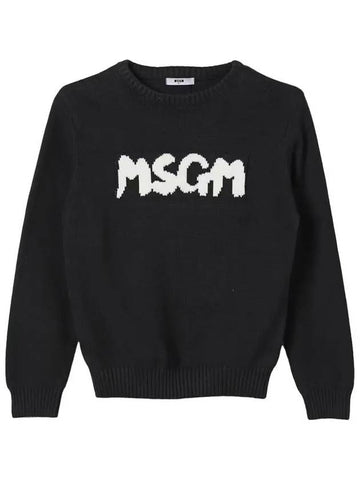 Kids Women Logo Knit Black F4MSJUJP075 110 - MSGM - BALAAN 1