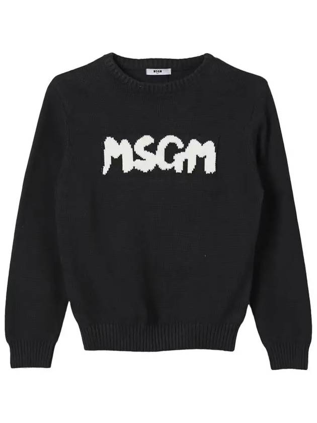 Kids Women Logo Knit Black F4MSJUJP075 110 - MSGM - BALAAN 2