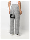 4 Bar Tartan Check Linen Slacks Grey - THOM BROWNE - BALAAN 5