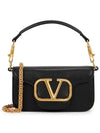 V Logo Buckle Calfskin Small Shoulder Bag Black - VALENTINO - BALAAN 2