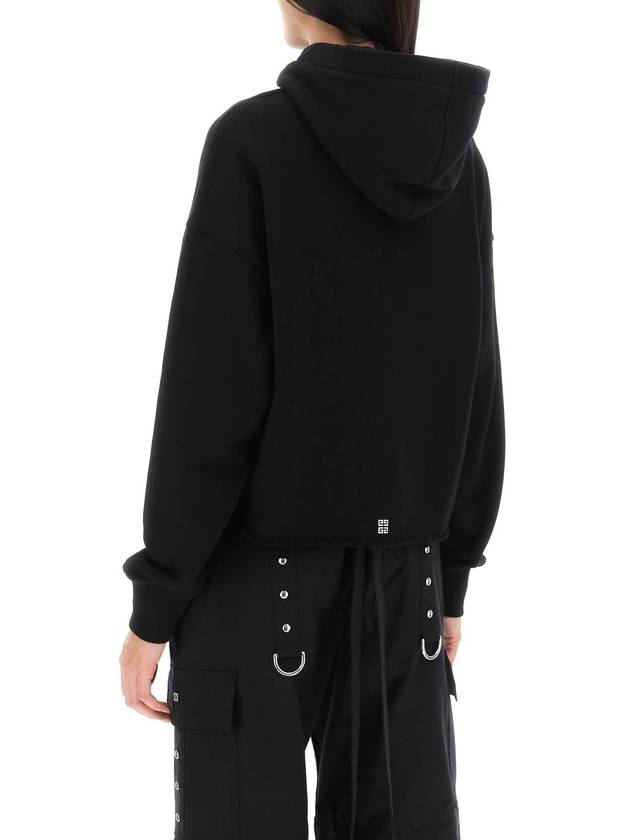 Women's Archetype Crop Fleece Hoodie Black - GIVENCHY - BALAAN 4