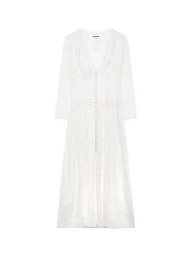 Lace trim V neck long dress Lillia Ivory - REFORMATION - BALAAN 1