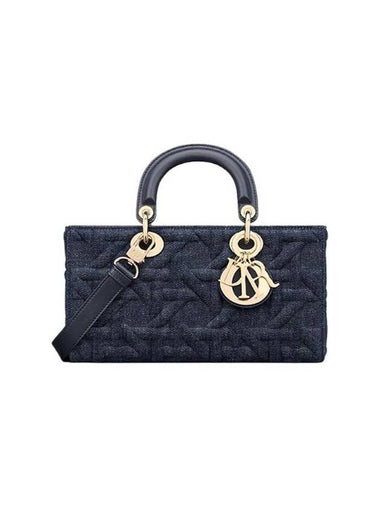 Lady D-Joy Medium Graphic Cannage Denim Tote Bag Blue - DIOR - BALAAN 1