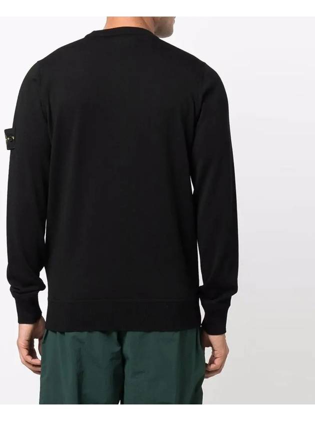 Light Wool Crewneck Knit Top Black - STONE ISLAND - BALAAN 4