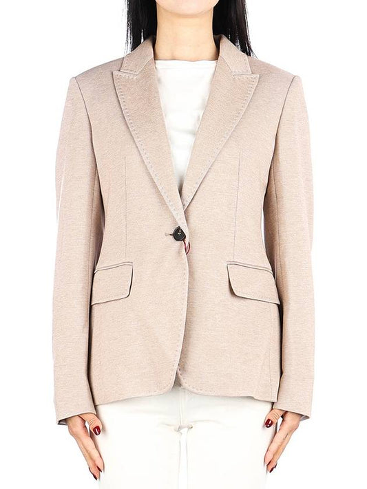 Studio Women's Operoso Single Blazer Jacket Dark Beige - MAX MARA - BALAAN.