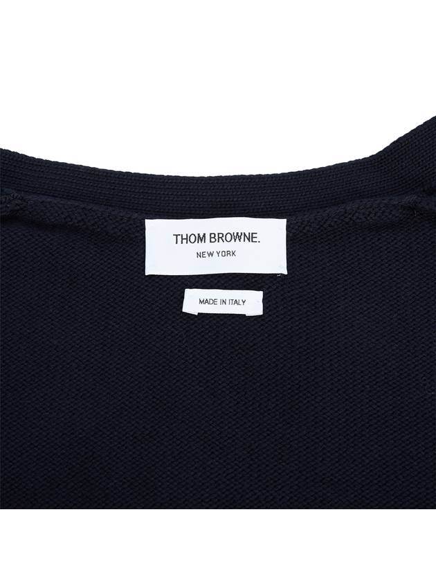 RWB Striped Intarsia Cotton Cardigan Navy - THOM BROWNE - BALAAN 11