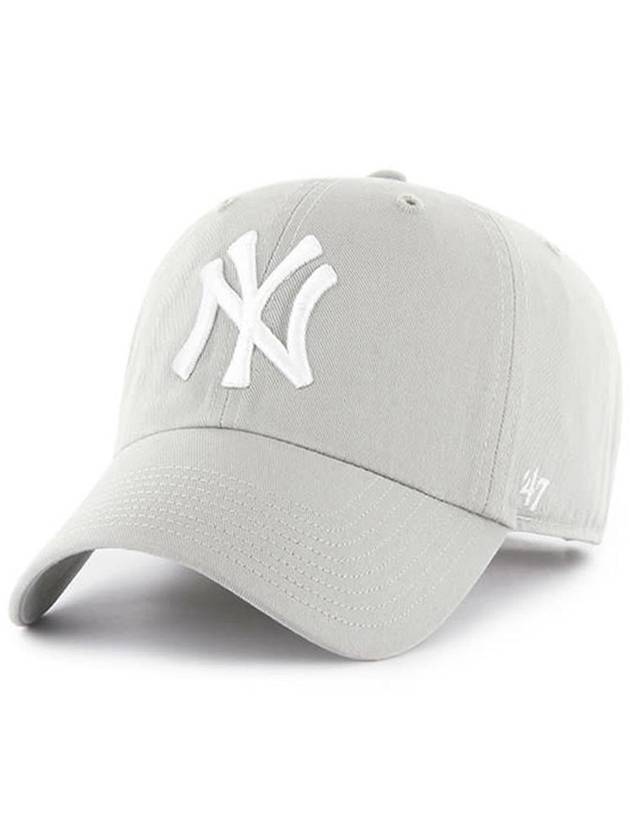 MLB Hat NY Big Logo New York Yankees Baseball Cap Premium Line Ball Gray - 47BRAND - BALAAN 1