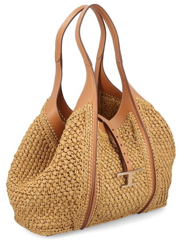 Timeless Raffia Tote Bag XBWTSBAR300RGM - TOD'S - BALAAN 4