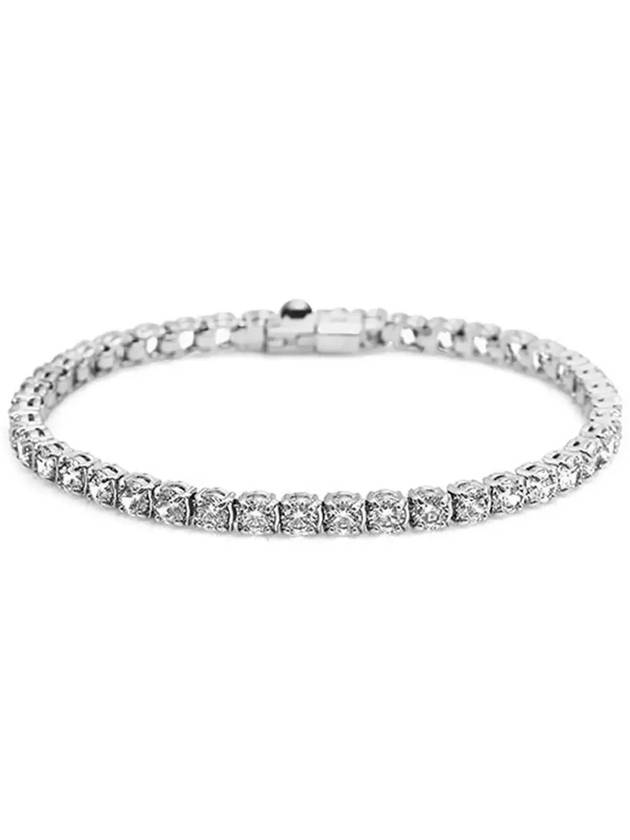 Matrix Tennis Rhodium Plated Bracelet White - SWAROVSKI - BALAAN 4