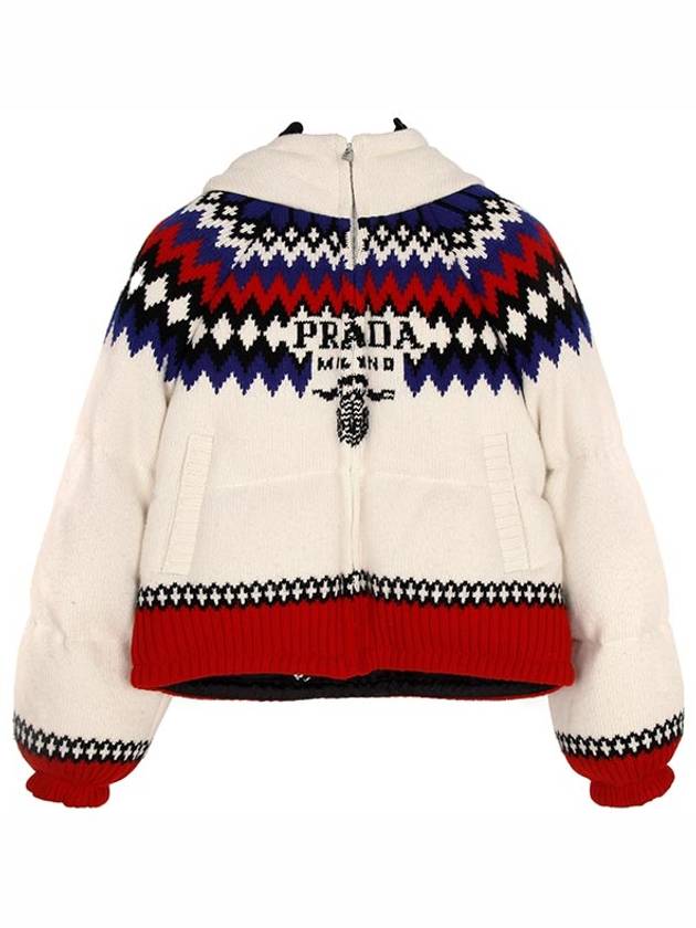 Wool Cashmere Hooded Goose Down Padding White - PRADA - BALAAN 2