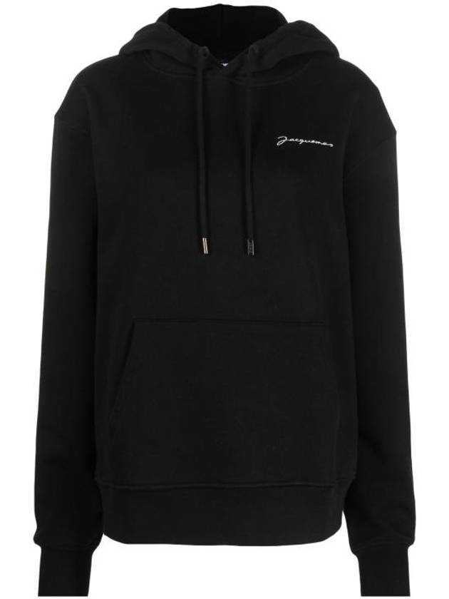 Le Brode Logo Cotton Hoodie Black - JACQUEMUS - BALAAN 2