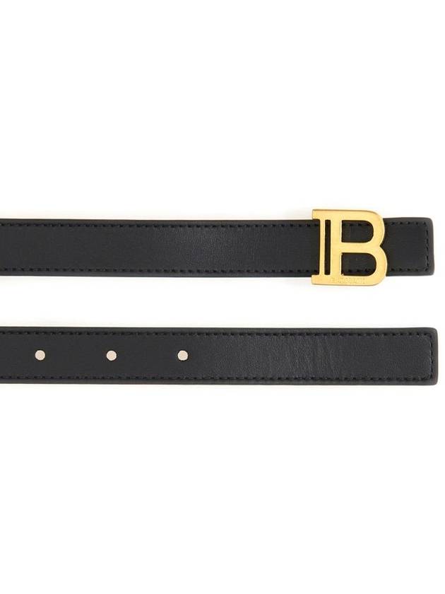 'B Belt' Black Belt With B Buckle In Leather Woman - BALMAIN - BALAAN 3