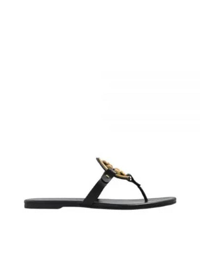 Women's Metal Miller Soft Flip Flops Black - TORY BURCH - BALAAN 2