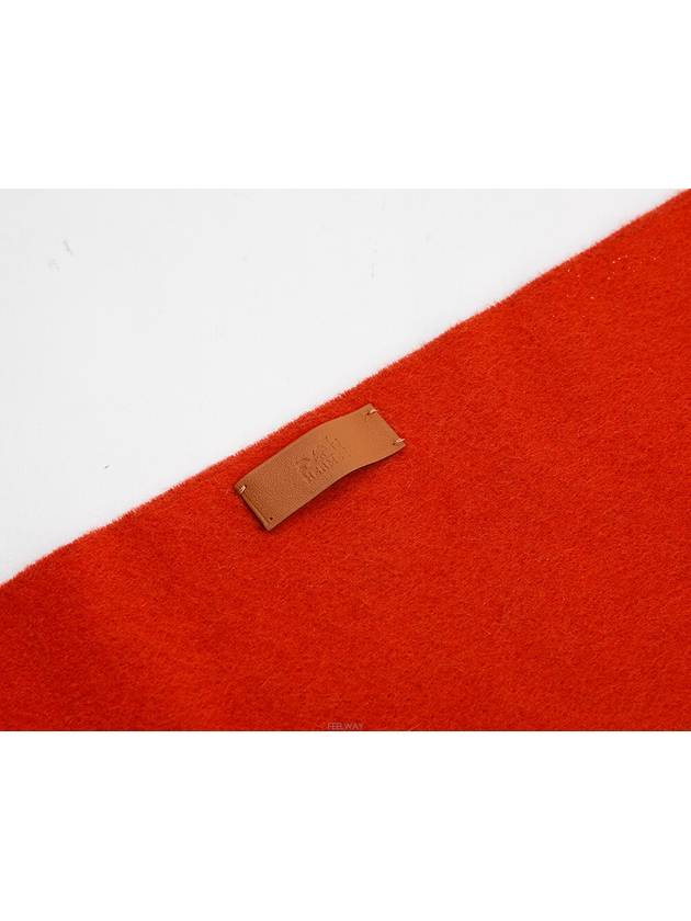 Cashmere muffler burgundy orange 71377 - HERMES - BALAAN 4