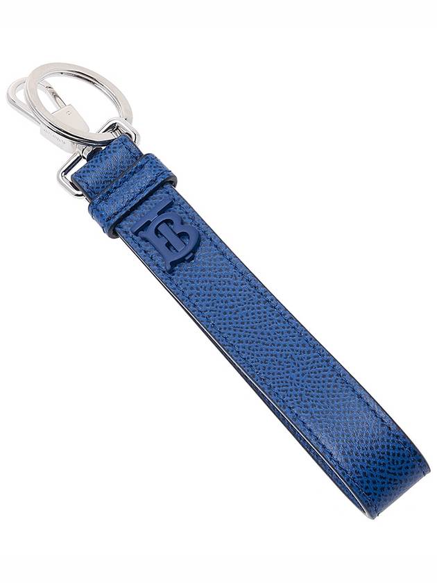 Monogram Motif Grainy Leather Keyring Rich Navy - BURBERRY - BALAAN 3